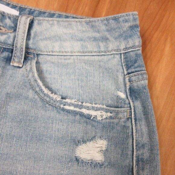 VERVET Ledro High Rise Bermuda Shorts Sz S Distressed Denim Raw Hem Jeans V2189 - Picture 5 of 12